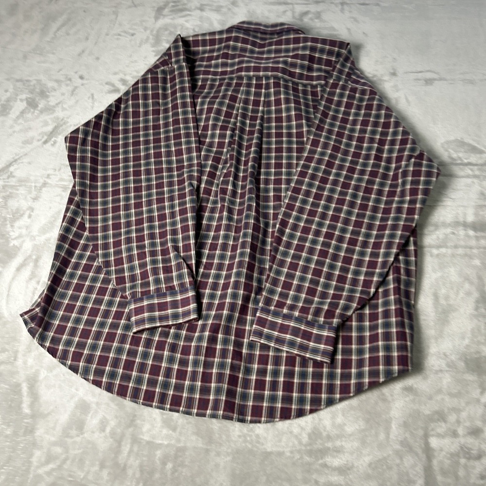 Van Heusen Shirt Mens Large Plaid Long Sleeve Button Up Wrinkle Free - Picture 10 of 10